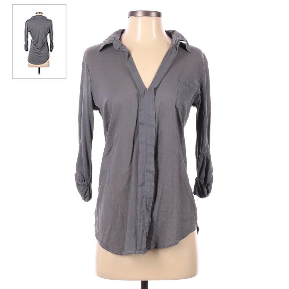 EUC Splendid 100% Supima Cotton Roll-Cuff L/S Collared Button-Down, PINK M - Picture 11 of 13